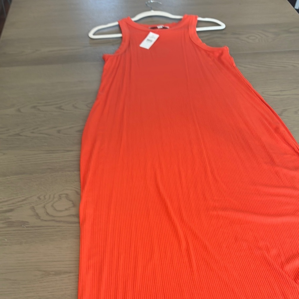 Loft Sleeveless Orange T-Shirt Dress